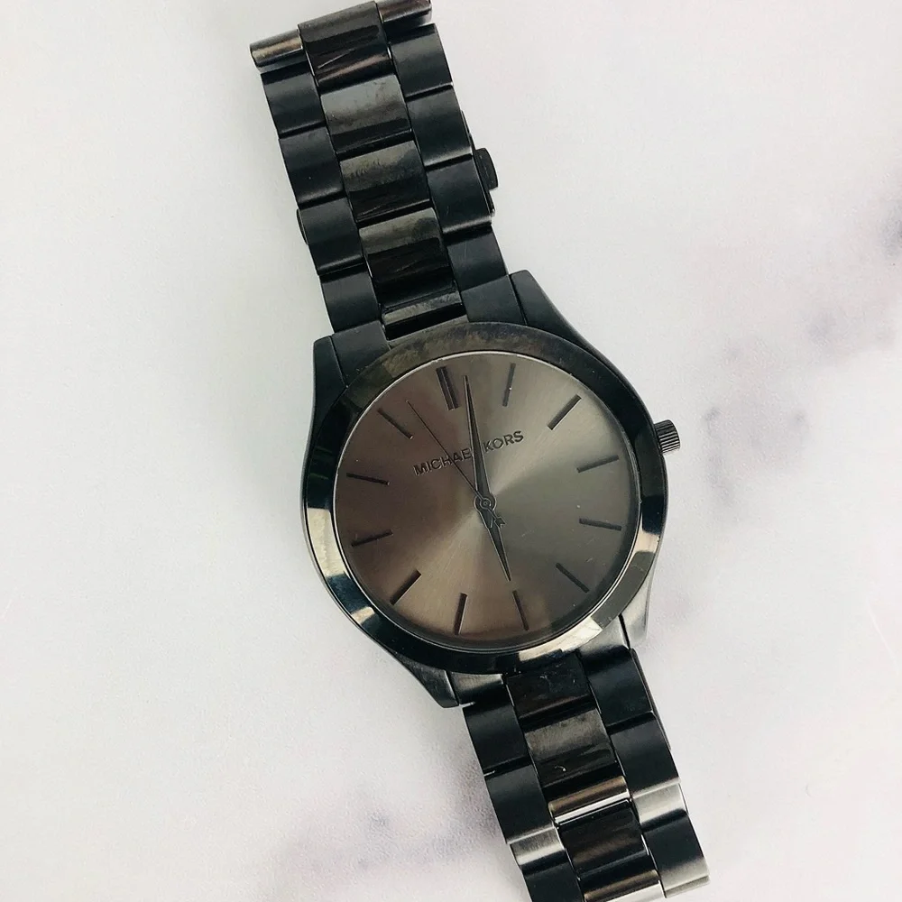 Black on Black Michael Kors Unisex Slim Watch - Picture 2 of 4